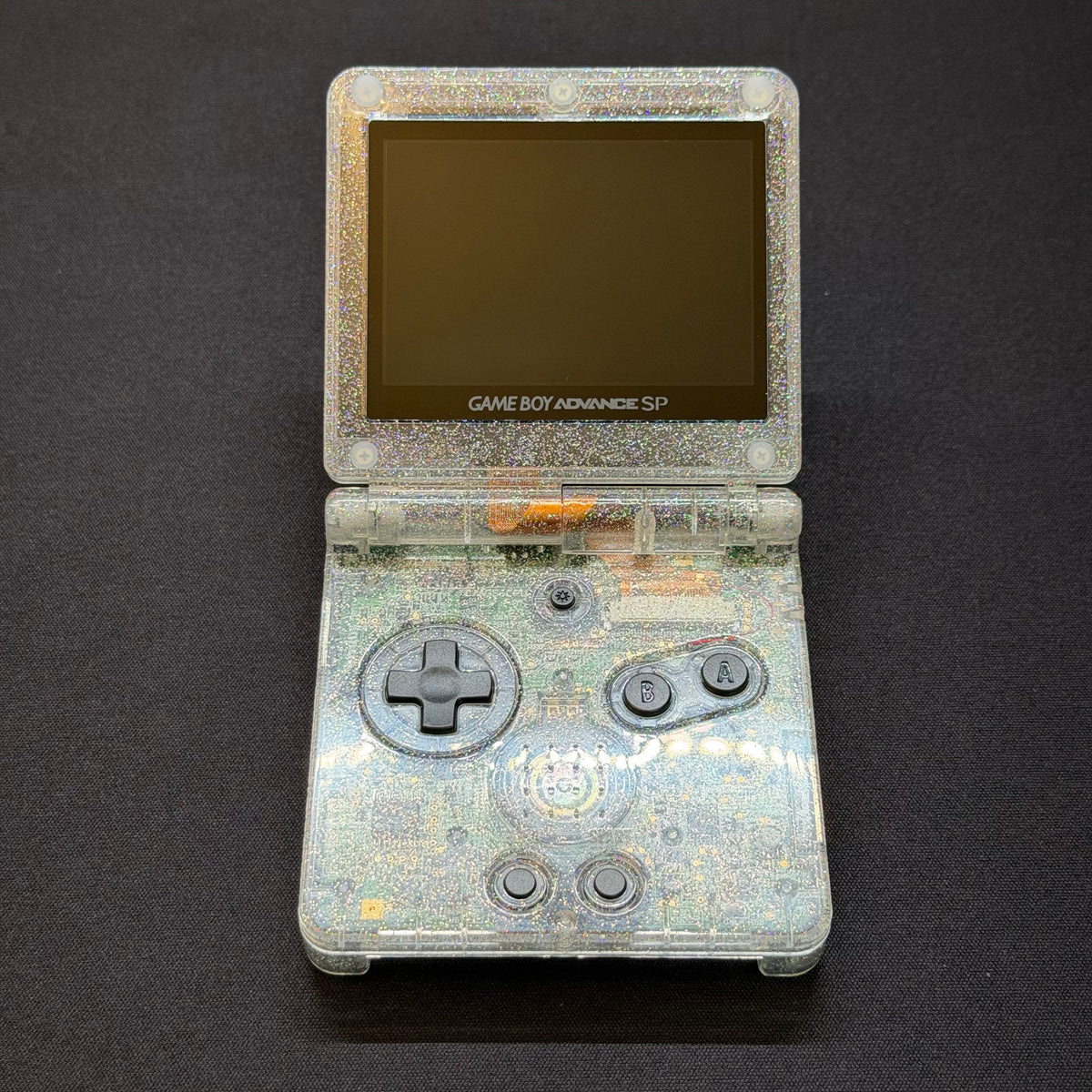 Nintendo Game Boy Advance SP – Transparent Clear Glitter