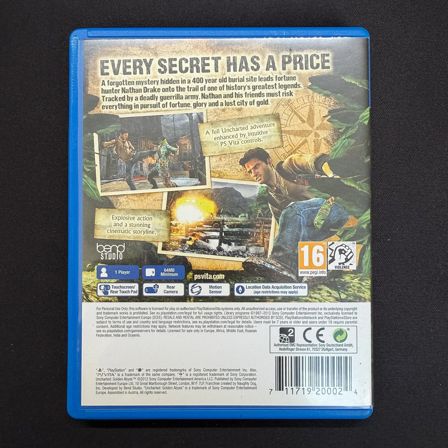 Uncharted Golden Abyss (PS Vita) PAL UK | Boxed with Case & Cartridge | PCSF-00001