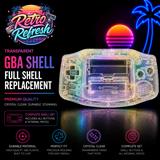 Game Boy Advance Full Replacement Shell Kit – Transparent Rainbow Housing with Buttons