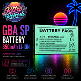 Game Boy Advance SP 850mAh Li-ion Replacement Battery