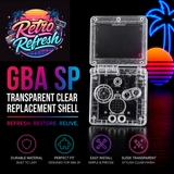 Game Boy Advance SP Full Replacement Shell Kit – Transparent Clear Housing with Buttons