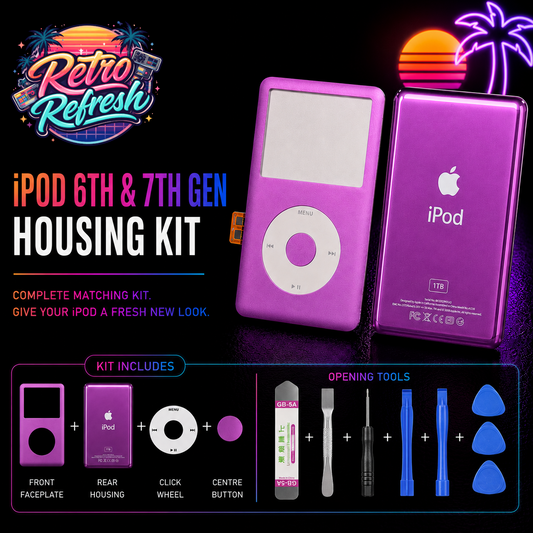 iPod Classic 6th 7th Gen Complete Housing Kit - Purple / White