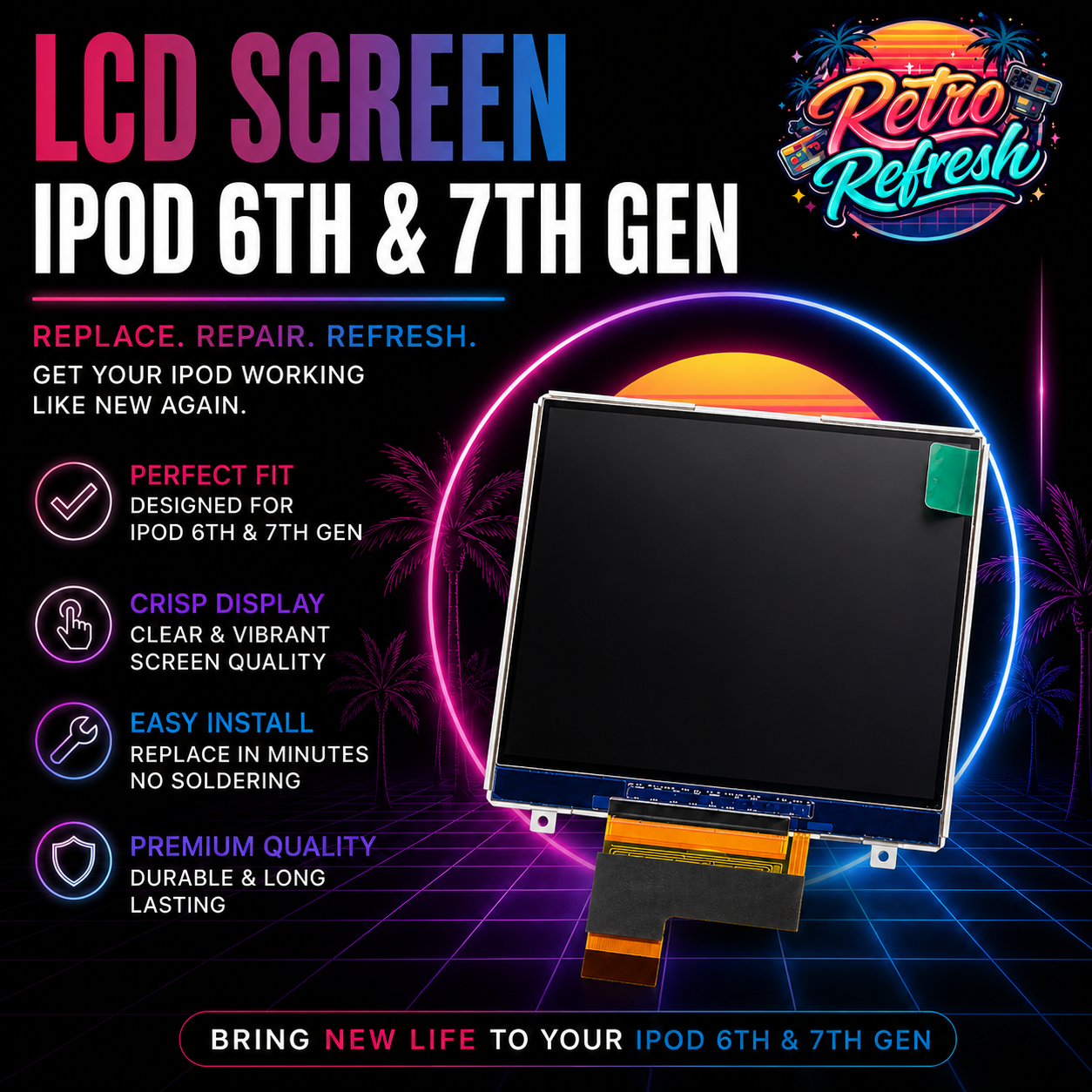 LCD Screen Replacement – For iPod Classic 6th / 7th Generation