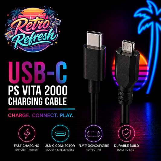 Micro USB / USB-C Charging & Data Cable for PS Vita 2000 Slim