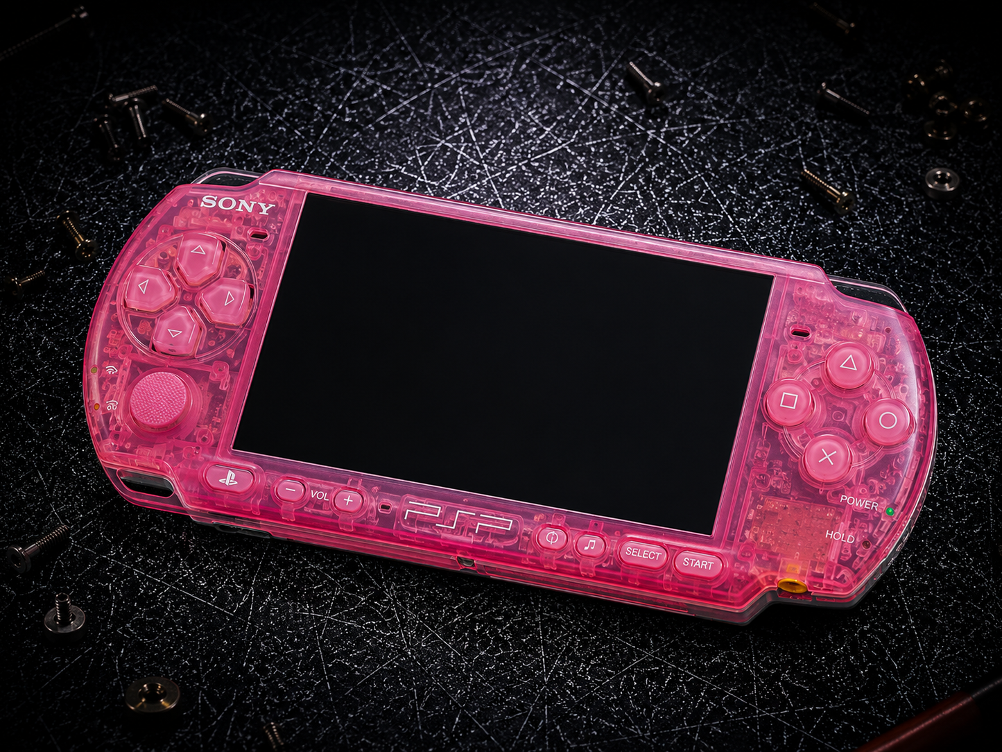 Sony PSP 3000 Custom Modded – Transparent Pink