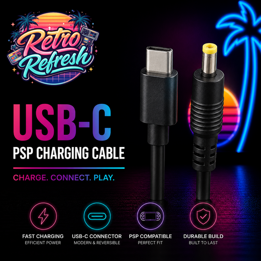 USB-C to PSP Charging Cable (PSP 1000 / 2000 / 3000)