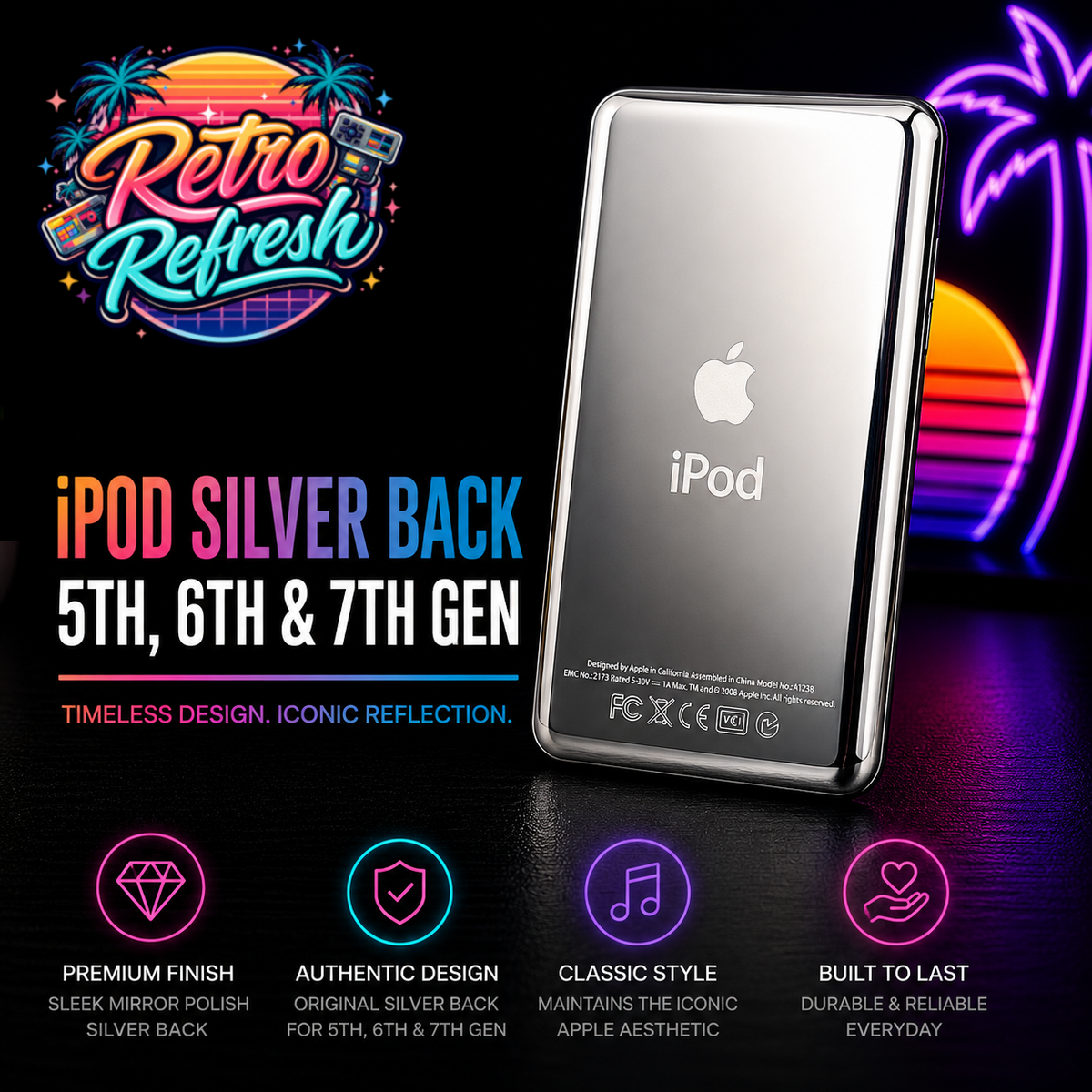 Silver Thick Back Housing – For iPod Classic / Video