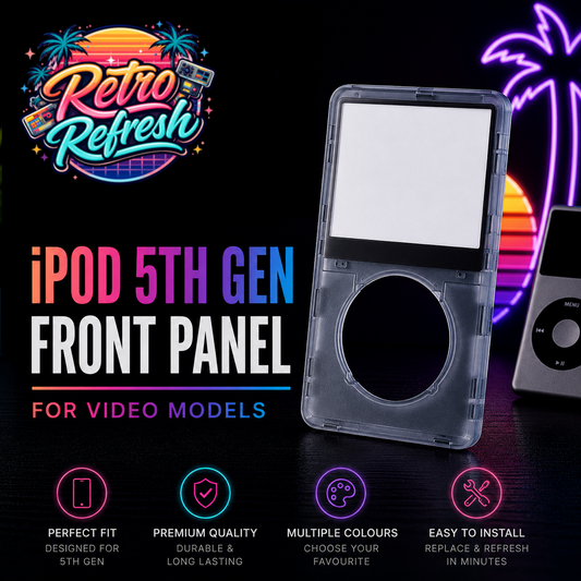 Transparent Black Front Housing – For iPod Video 5th / 5.5 Gen (Clear Shell)