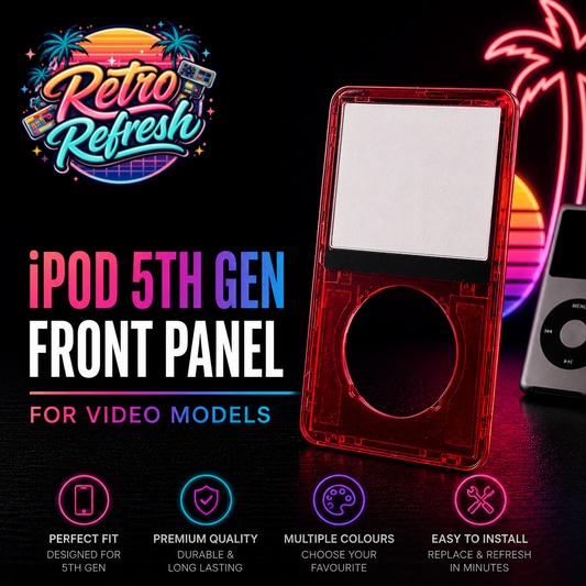 Transparent Red Front Housing – For iPod Video 5th / 5.5 Gen (Clear Shell)