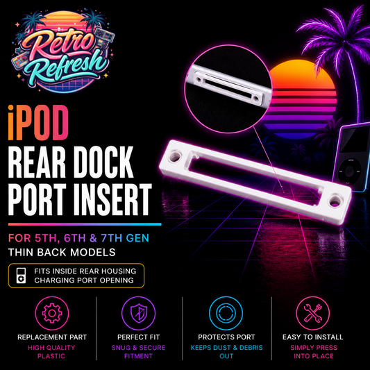 White Rear Dock Port Insert – For iPod Video & Classic